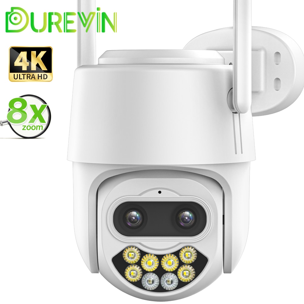   IP ī޶,      ī޶ iCSee, 4K 8MP HD PTZ  ī޶, 8   2.8 + 12mm, 4MP Ai